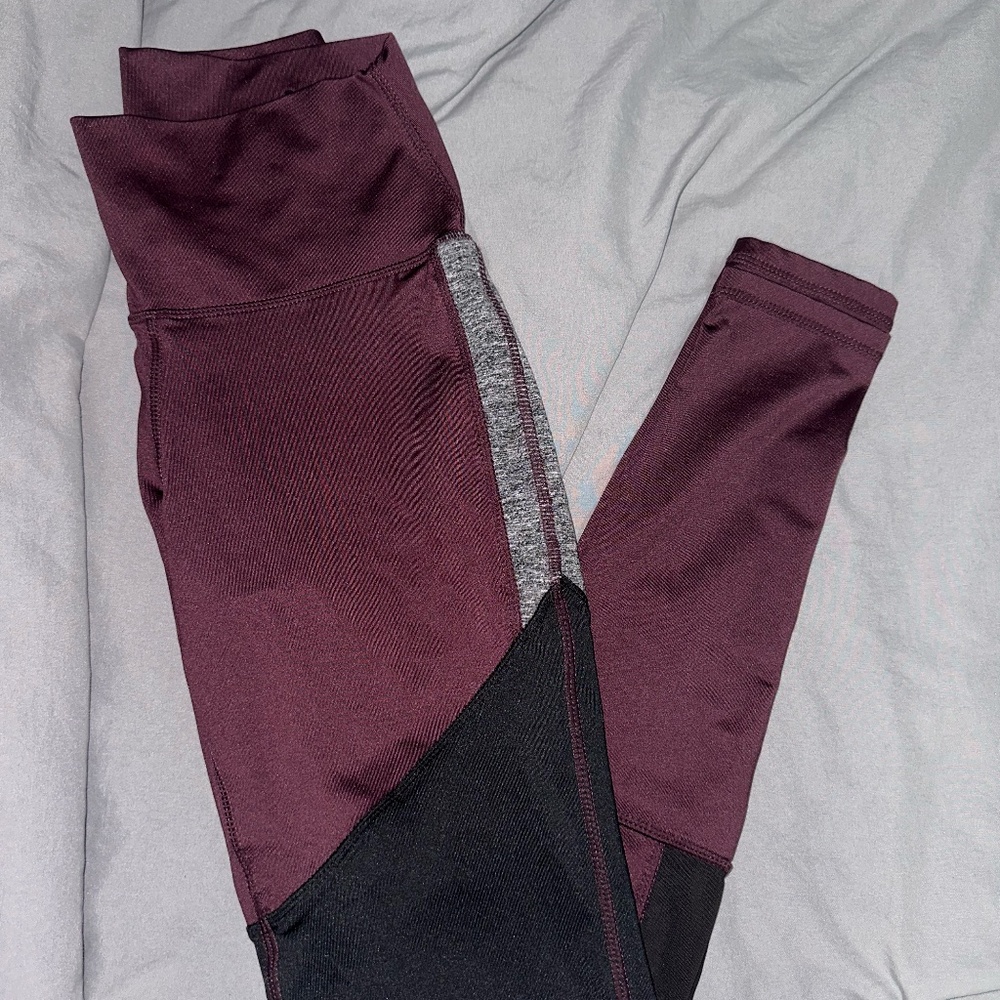 Women's High-Waisted Leggings - Purple - Black - Grey - US Small